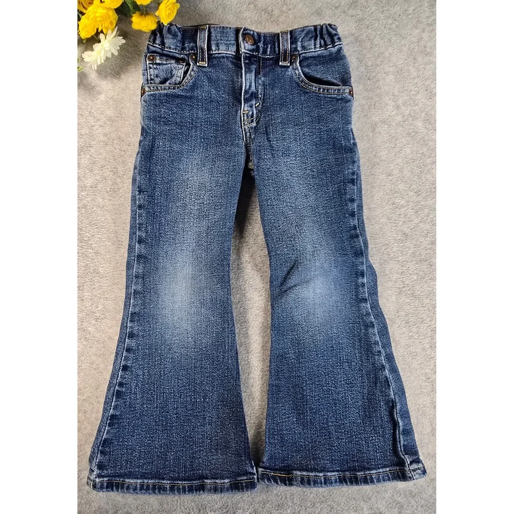 Y2K Levi Strauss Signature Girls 5 Regular Flare Jeans Blue Denim Stretch